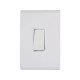 CJ PLACA 4X2 + 1 INTERRUPTOR SIMPLES TERMOPL 10A 250V LINHA LIZ BRANCO GRANEL TRAMONTINA