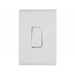 CONJUNTO PLACA 4X2 + 1 INTERRUPTOR SIMPLES TERMOPL 10A 250V LINHA LIZ BRANCO TRAMONTINA