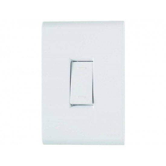 CONJUNTO PLACA 4X2 + 1 INTERRUPTOR PARALELO TERMOPL 10A 250V LINHA LIZ BRANCO TRAMONTINA