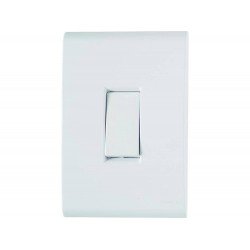 CONJUNTO PLACA 4X2 + 1 INTER BIPOLAR SIMPLES TERMOPL 10A 250V LINHA LIZ BRANCO TRAMONTINA