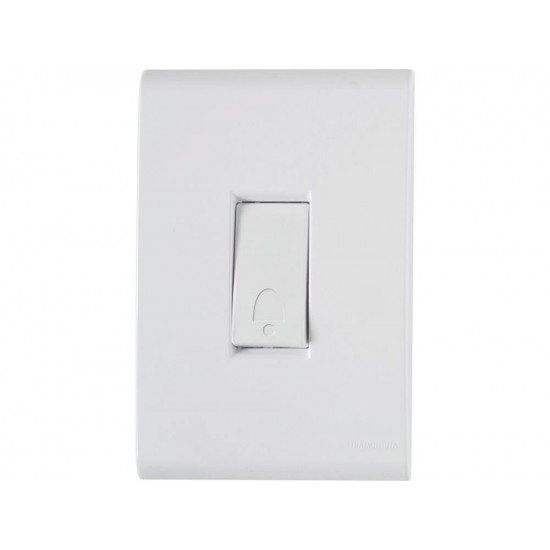 CONJUNTO PLACA 4X2 + 1 PULSADOR CAMPAINHA TERMOPL 10A 250V LINHA LIZ BRANCO TRAMONTINA