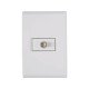 CONJUNTO PLACA 4X2 + 1 TOMADA TV SAT EM TERMOPLASTICO LINHA LIZ BRANCO TRAMONTINA