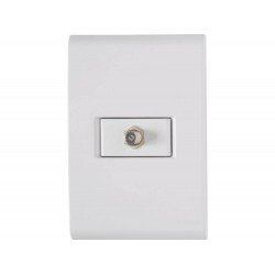 CONJUNTO PLACA 4X2 + 1 TOMADA TV SAT EM TERMOPLASTICO LINHA LIZ BRANCO TRAMONTINA