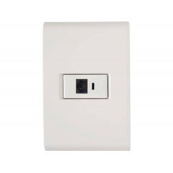 CONJUNTO PLACA 4X2 + 1 TOMADA PARATELEFONE RJ11 TERMOPL LINHA LIZ BRANCO TRAMONTINA