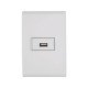 CONJUNTO PLACA 4X2 + 1 TOMADA USB 1,5A EM TERMOPLASTICO LINHA LIZ BRANCO TRAMONTINA BIVOLT