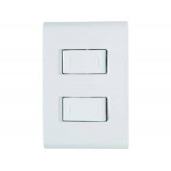 CONJUNTO PLACA 4X2 + 2 INTERRUPTOR PARALELO TERMOPL 10A 250V LINHA LIZ BRANCO TRAMONTINA