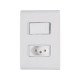 CJ PLACA 4X2 + 1 INTER SIM+ 1 TOMADA 2P + T TERMOPL 20A 250V LIZ BRANCO GRANEL TRAMONTINA