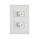 CONJUNTO PLACA 4X2 + 2 TOMADA 2P + T TERMOPL 10A 250V LINHA LIZ BRANCO TRAMONTINA