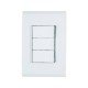 CONJUNTO PLACA 4X2 + 3 INTERRUPTOR PARALELO TERMOPL 10A 250V LINHA LIZ BRANCO TRAMONTINA