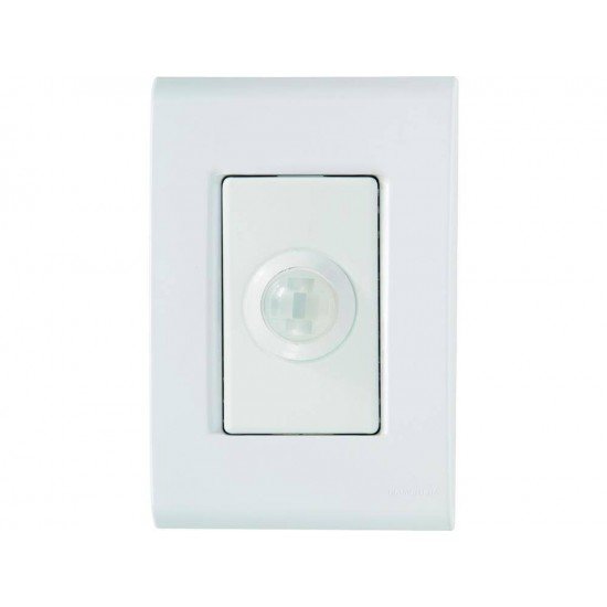 CONJUNTO PLACA 4X2 + DETECTOR DE PRESENÇA EM TERMOPLASTICO LINHA LIZ BRANCO TRAMONTINA BIVOLT