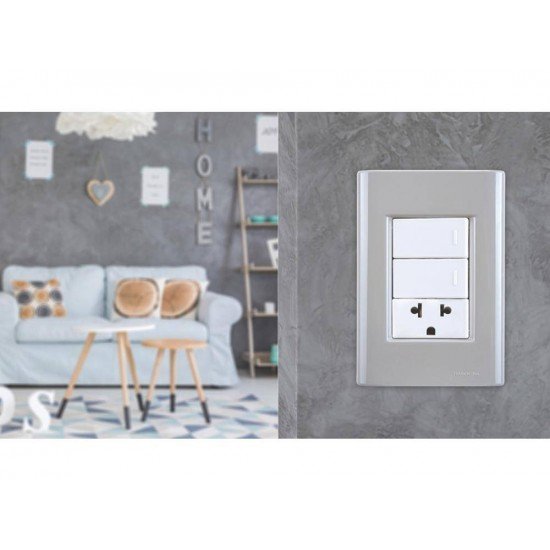 KIT 20 UNI PLACA + SUPORTE 4X2 EM TERMOPLASTICO 3 POSTOS LINHA GIZ FENDI TRAMONTINA
