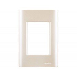 PLACA + SUPORTE 4X2 EM TERMOPLASTICO 3 POSTOS LINHA GIZ PEROLA TRAMONTINA