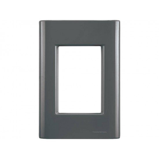 KIT 20 UNI PLACA + SUPORTE 4X2 EM TERMOPLASTICO 3 POSTOS LINHA GIZ GRAFITE TRAMONTINA