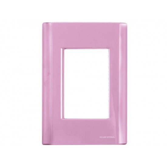KIT 20 UNI PLACA + SUPORTE 4X2 EM TERMOPLASTICO 3 POSTOS LINHA GIZ ROSA TRAMONTINA