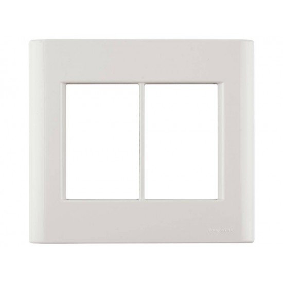 PLACA + SUPORTE 4X4 EM TERMOPLASTICO 6 POSTOS LINHA GIZ PEROLA TRAMONTINA