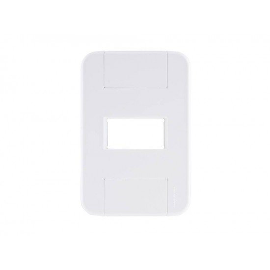 PLACA + TAMPO 4X2 EM TERMOPLASTICO 1 POSTO HORIZONTAL LINHA TABLET BRANCA TRAMONTINA