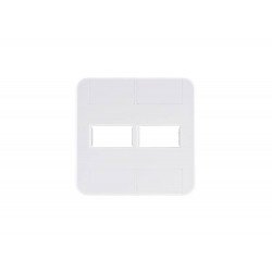 PLACA + TAMPO 4X4 EM TERMOPLASTICO 2 POSTOS LINHA TABLET BRANCA TRAMONTINA