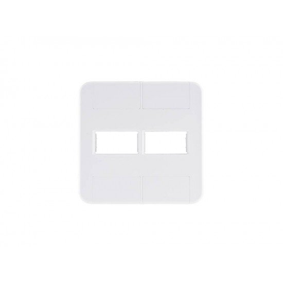 PLACA + TAMPO 4X4 EM TERMOPLASTICO 2 POSTOS LINHA TABLET BRANCA TRAMONTINA