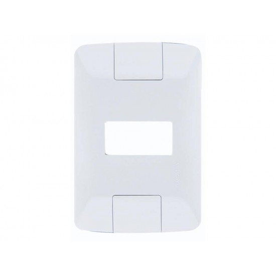 PLACA + TAMPO 4X2 EM TERMOPLASTICO 1 POSTO HORIZONTAL LINHA ARIA BRANCA TRAMONTINA