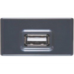 TOMADA USB EM TERMOPLASTICO COM COMPONENTES METALICOS SISTEMA MODULAR GRAFITE TRAMONTINA