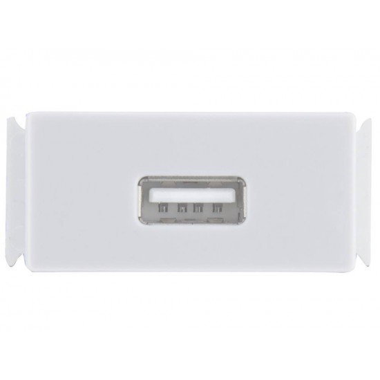 TOMADA USB 1,5A EM TERMOPLASTICO COMPONENTES METALICOS SISTEMA MODULAR BRANCO TRAMONTINA