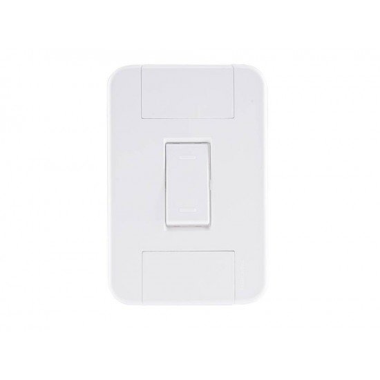 CJ PLACA 4X2 + 1 INTERRUPTOR PARALELO TERMOPL 10A 250V LINHA TABLET BRANCO TRAMONTINA