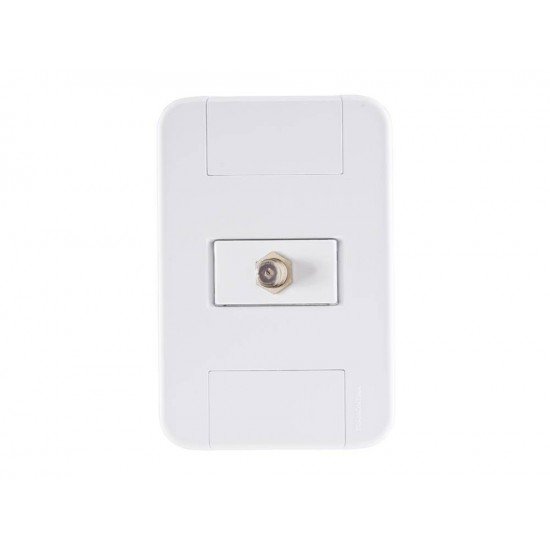 CONJUNTO PLACA 4X2 + 1 TOMADA TV SAT EM TERMOPLASTICOLINHA TABLET BRANCO TRAMONTINA