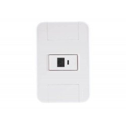 CONJUNTO PLACA 4X2 + 1 TOMADA PARA TELEFONE RJ11 TERMOPL LINHA TABLET BRANCO TRAMONTINA