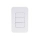 CJ PLACA 4X2 + 3 INTERRUPTOR SIMPLES TERMOPL 10A 250V LINHA TABLET BRANCO TRAMONTINA