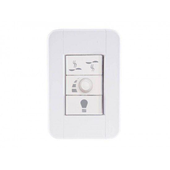 CONJUNTO PLACA 4X2 + VARIADOR DE VENTILADOR EM TERMOPLASTICO LINHA TABLET BRANCO TRAMONTINA 220V