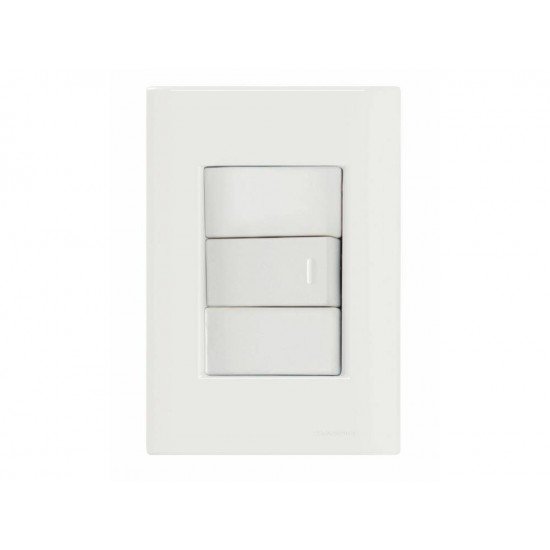 CONJUNTO PLACA 4X2 + 1 INTERRUPTOR PARALELO TERMOPL 10A 250V LINHA GIZ BRANCO TRAMONTINA