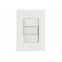 CONJUNTO PLACA 4X2 + 1 INTERRUPTOR PARALELO TERMOPL 10A 250V LINHA GIZ BRANCO TRAMONTINA