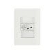 CONJUNTO PLACA 4X2 + 1 TOMADA 2P + T TERMOPL 10A 250V LINHA GIZ BRANCO TRAMONTINA