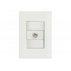 CONJUNTO PLACA 4X2 + 1 TOMADA TV SAT EM TERMOPLASTICO LINHA GIZ BRANCO TRAMONTINA