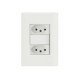 CONJUNTO PLACA 4X2 + 2 TOMADAS 2P + T TERMOPLASTICO 10A 250V LINHA GIZ BRANCO TRAMONTINA