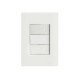 CONJUNTO PLACA 4X2 + 3 INTERRUPTOR SIMPLES TERMOPL 10A 250V LINHA GIZ BRANCO TRAMONTINA