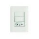 CJ PLACA 4X2 + 2 INTER SIMPLES + 1 TOMADA 2P + T TERMOPL 20A 250V GIZ BRANCO TRAMONTINA