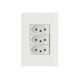 CONJUNTO PLACA 4X2 + 3 TOMADA 2P + T TERMOPL 10A 250V LINHA GIZ BRANCO TRAMONTINA