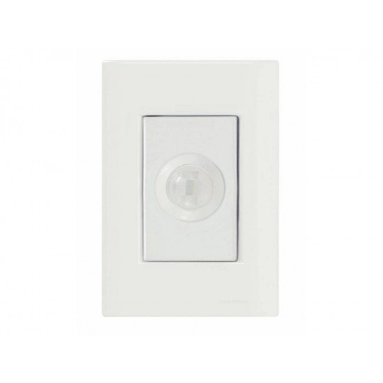 CONJUNTO PLACA 4X2 + DETECTOR DE PRESENÇA EM TERMOPLASTICO LINHA GIZ BRANCO TRAMONTINA BIVOLT