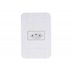 CONJUNTO PLACA 4X2 + 1 TOMADA 2P + T TERMOPL 20A 250V LINHA TABLET BRANCO TRAMONTINA