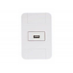 CONJUNTO PLACA 4X2 + 1 TOMADA USB 1,5A TERMOPL LINHA TABLET BRANCO TRAMONTINA BIVOLT