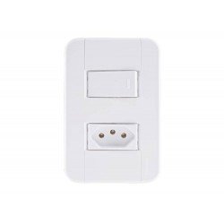 CJ PLACA 4X2 + 1 INTER PARALELO+ 1 TOMAD 2P + T TERMOPL 10A 250V TABLET BRANCO TRAMONTINA