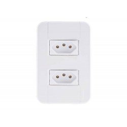 CONJUNTO PLACA 4X2 + 2 TOMADA 2P + T TERMOPL 10A 250V LINHA TABLET BRANCO TRAMONTINA