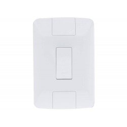CONJUNTO PLACA 4X2 + 1 PULSADOR CAMPAINHA TERMOPL 6A 250V LINHA ARIA BRANCO TRAMONTINA