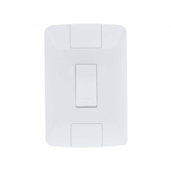 CONJUNTO PLACA 4X2 + 1 PULSADOR CAMPAINHA TERMOPL 6A 250V LINHA ARIA BRANCO TRAMONTINA