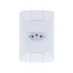 CONJUNTO PLACA 4X2 + 1 TOMADA 2P + T TERMOPL 10A 250V LINHA ARIA BRANCO TRAMONTINA