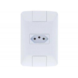CONJUNTO PLACA 4X2 + 1 TOMADA 2P + T TERMOPL 10A 250V LINHA ARIA BRANCO TRAMONTINA
