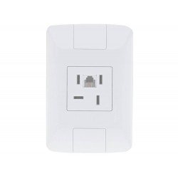 CONJUNTO PLACA 4X2 + 1 TOMADA PARA TELEFONE 4P+RJ11 TERMOPL LINHA ARIA BRANCO TRAMONTINA