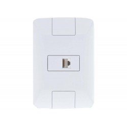 CONJUNTO PLACA 4X2 + 1 TOMADA PARA TELEFONE RJ11 TERMOPL LINHA ARIA BRANCO TRAMONTINA