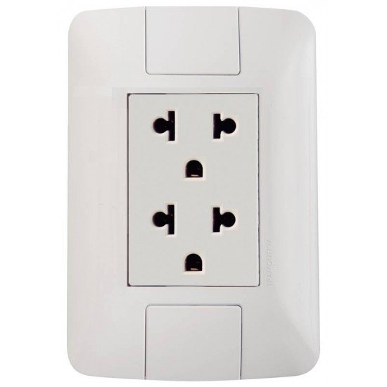 CONJUNTO 2 TOMADAS 2PMAIST UNIVERSAL 15 16 A 250 V BRANCO - ARIA TRAMONTINA